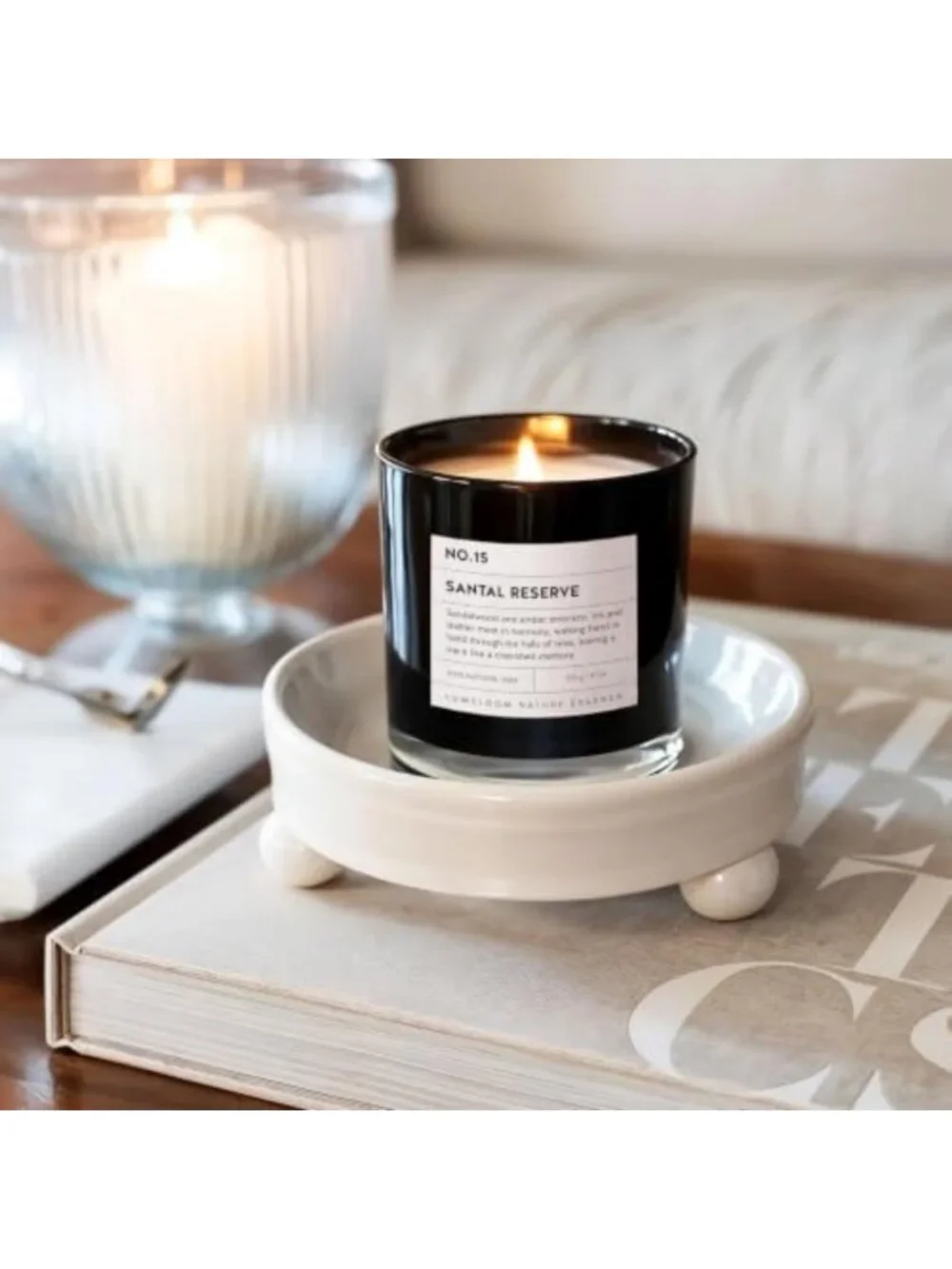9oz Soy Wax Scented Candle - Santal Reserve Aroma for Home Decor & Relaxation